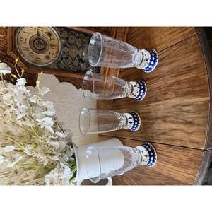 4 Polish Pottery America the Beautiful Handblown Glasses